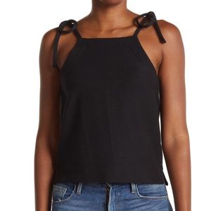 Texture & Thread Tie Shoulder Tank Top